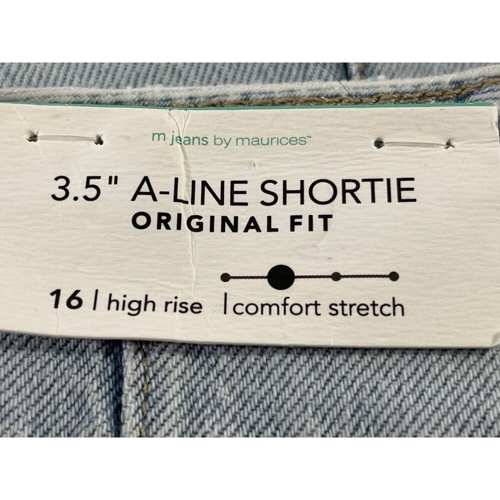 M Jeans by Maurices Womens 3.5" A-Line Shortie High Rise Denim Shorts Size 16 - Picture 4 of 6